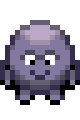 Pixel art blob character walking animation from all sides