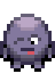 Pixel art blob character idle animation from all sides