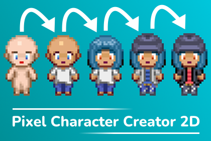 2D character creator pixel art asset for Unity